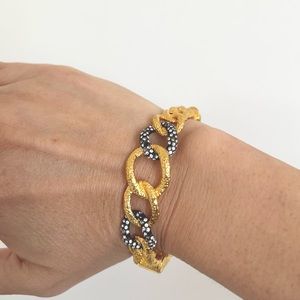 Alexis Bittar Gold Chain Link Hinged Bracelet